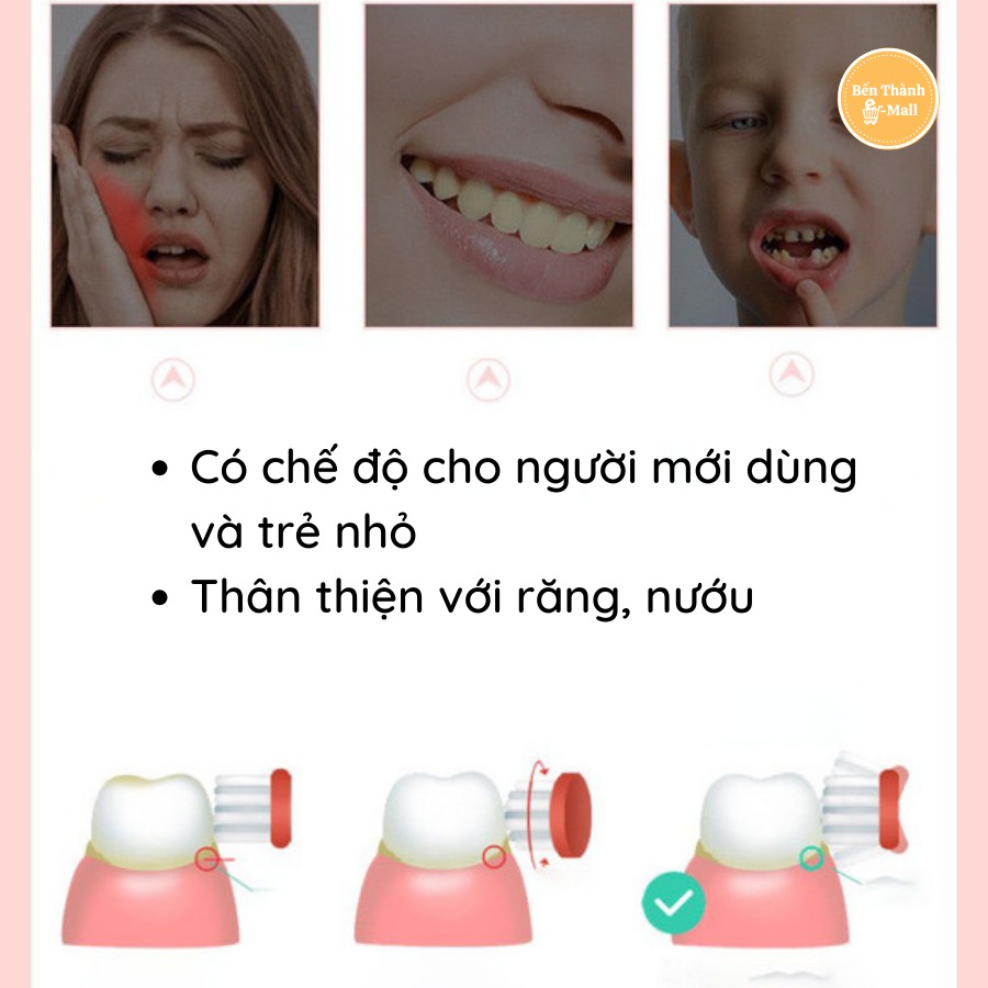 ✈️ [Freeship] Bàn chải điện Sonic X7 bản nâng cấp [6 Chế Độ Rung] [4 đầu bàn chải thay thế]