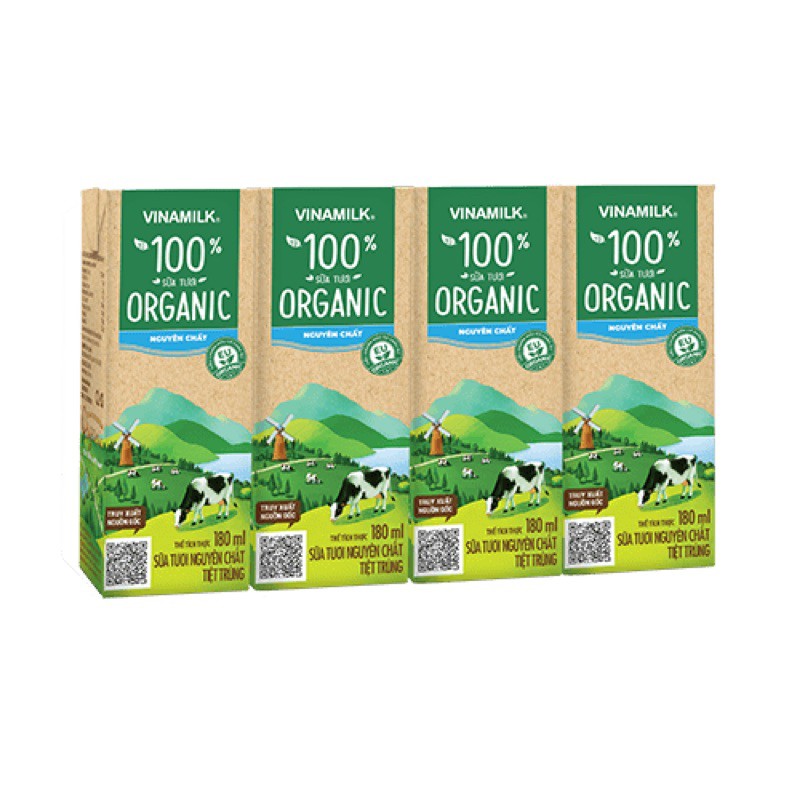 Sữa tươi tiệt trùng Vinamilk Organic 180ml