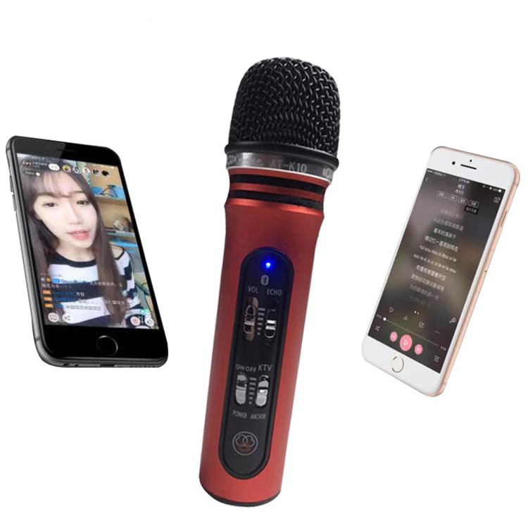 [Mã ELHACE giảm 4% đơn 300K] Micro Thu Âm Karaoke Livestream ATK10 - Tích Hợp Sound Card K10 Thế Hệ Mới 2020