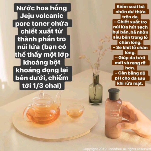 NƯỚC HOA HỒNG NÚI LỬA INNISFREE JEJU VOLCANIC PORE TONER 2X