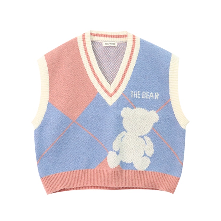 Áo Len Gile Nữ Cổ V Áo ghile nữ Basic Màu Trơn Có Cúc Kiểu Hàn Quốc Ulzzang thời trang Xiaozhainv vn | BigBuy360 - bigbuy360.vn