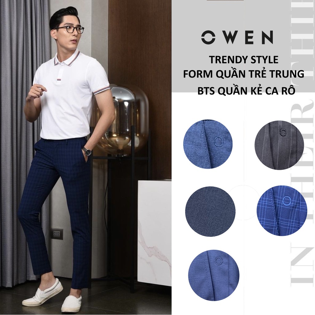 [5 màu]OWEN - Quần âu nam kẻ ca rô dáng TRENDY trẻ trung - quần tây Owen