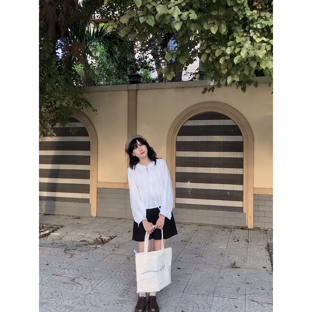 áo kiểu peplum ngực 2 dây nơ TKA293 LOLLIE STUDIO