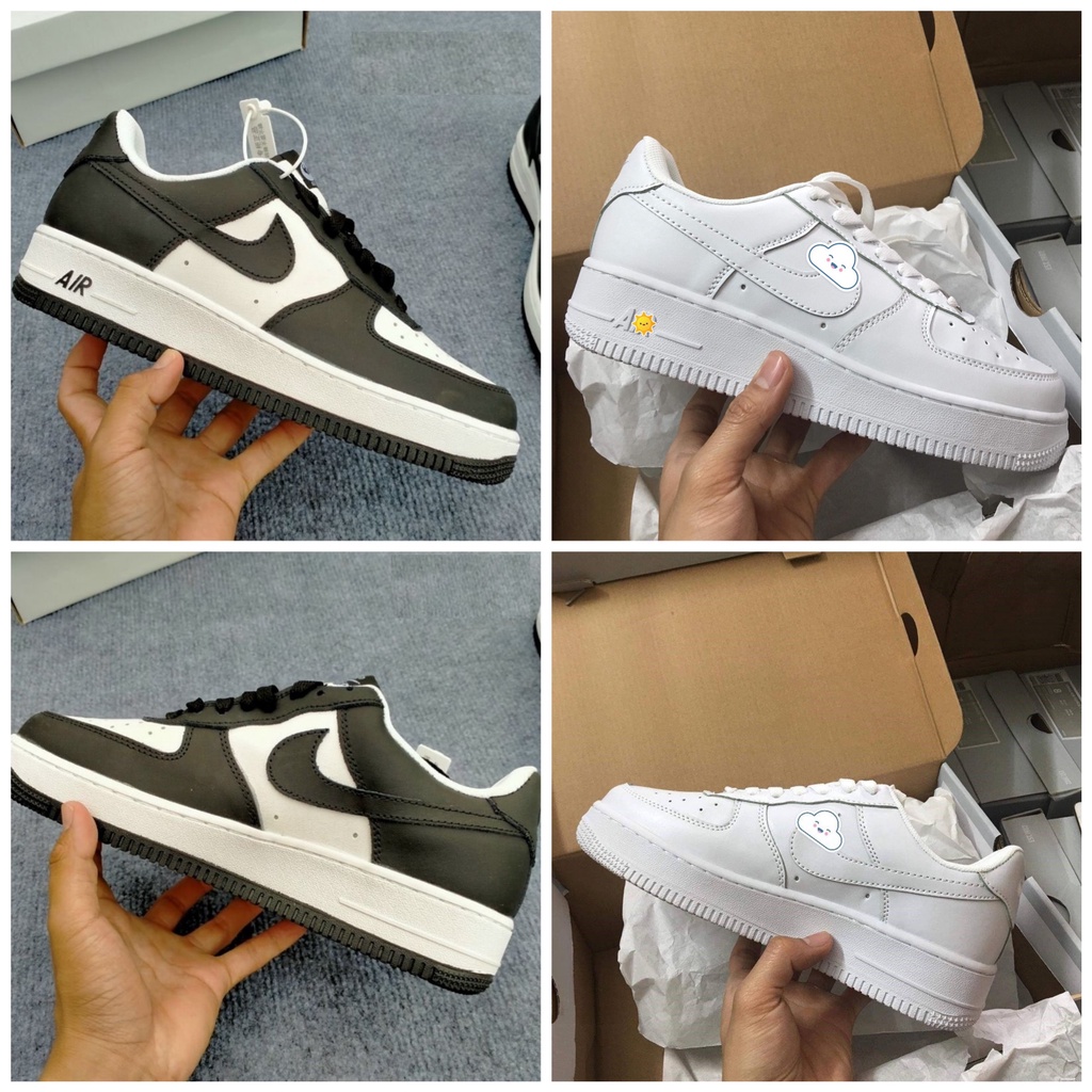 Giày thể thao af1 màu trắng + đen, Giày air force 1 trắng Full + Panda cao cấp nam nữ dễ phối đồ