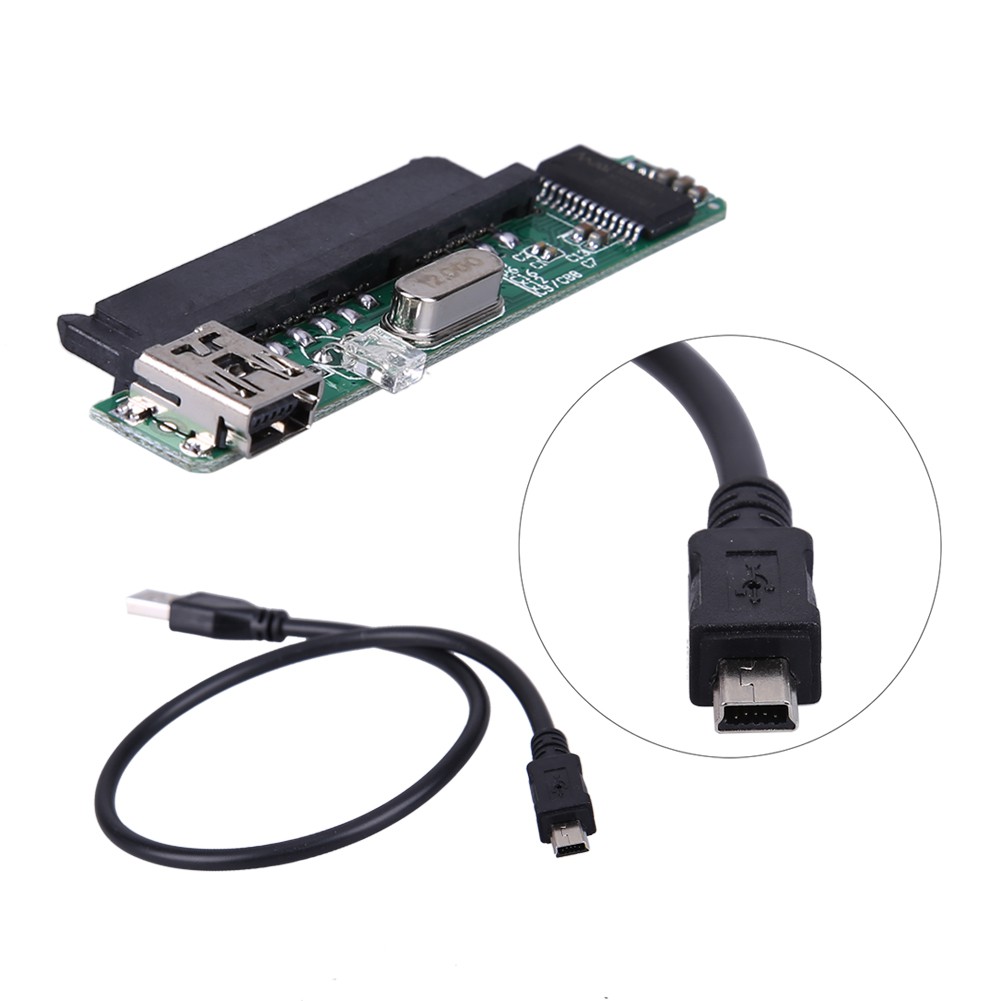 Tẻ chuyển đổi từ 2.5" SATA Female HDD SSD USB 2.0 sang 7+15Pin SATA