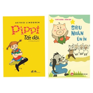 Sách combo2c: pippi tất dài - tái bản 2022 + siêu nhân ủn ỉn