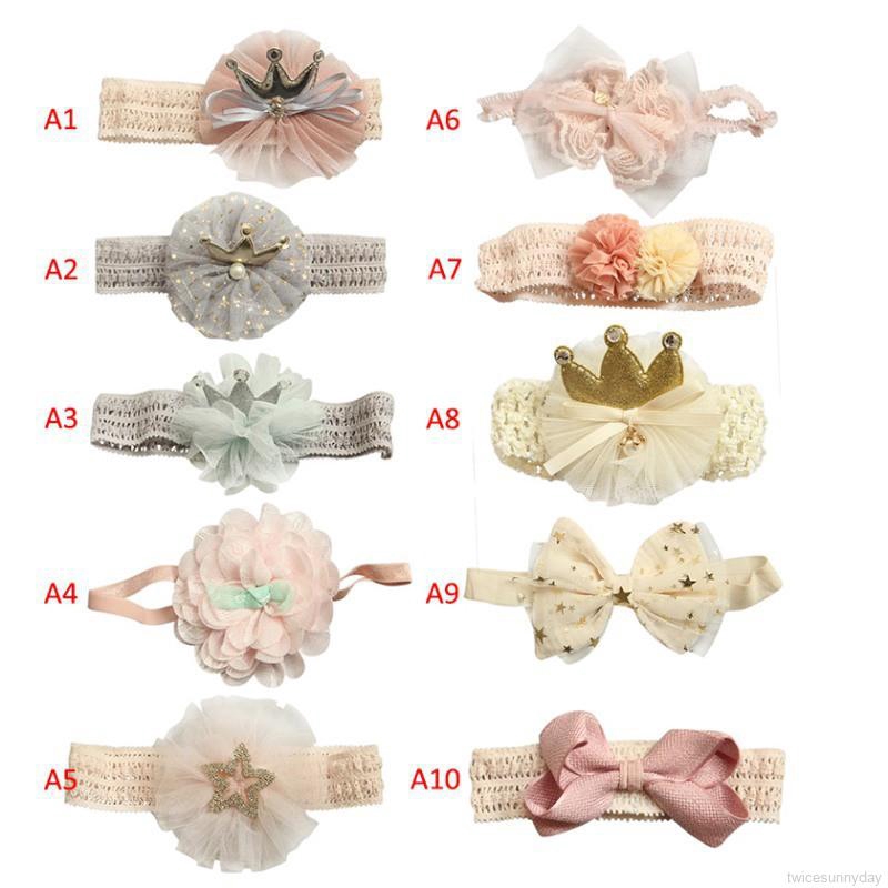 Băng đô ren hoa cho bé gái xinh xắn nhiều kiểu dáng tùy chọn