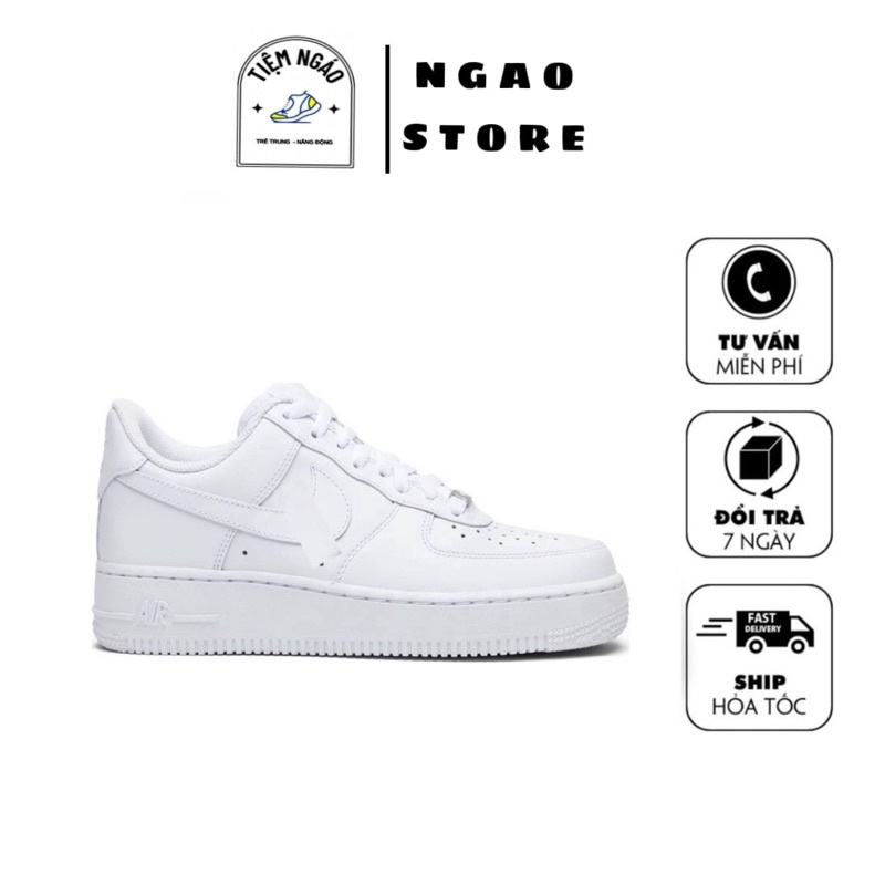 Giày Nike Air Force 1 trắng, AF1 Màu Trắng Bản Đẹp Full size hot hit. Ngáo Store