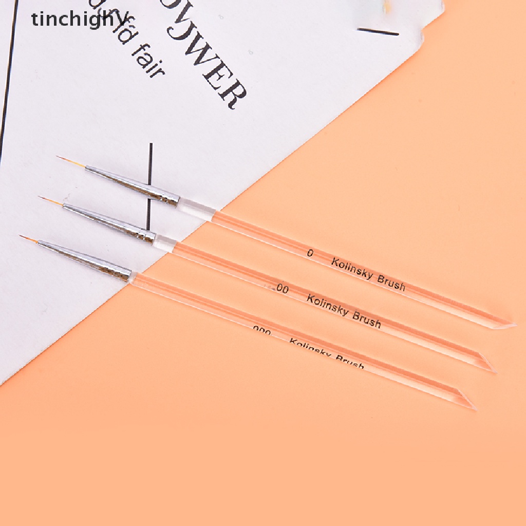 Set 3 Bút Vẽ Móng Nghệ Thuật Đường Kẻ Pha Lê Lấp Lánh