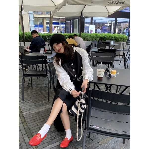 áo khoác bóng chày thời trang nữ thiêu full lưng