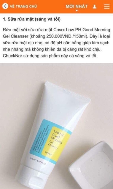 [Mã SKAMCLU9 giảm 10% đơn 100K] Sữa Rửa Mặt Cosrx Low PH Good Morning Gel Cleanser 150ml | BigBuy360 - bigbuy360.vn