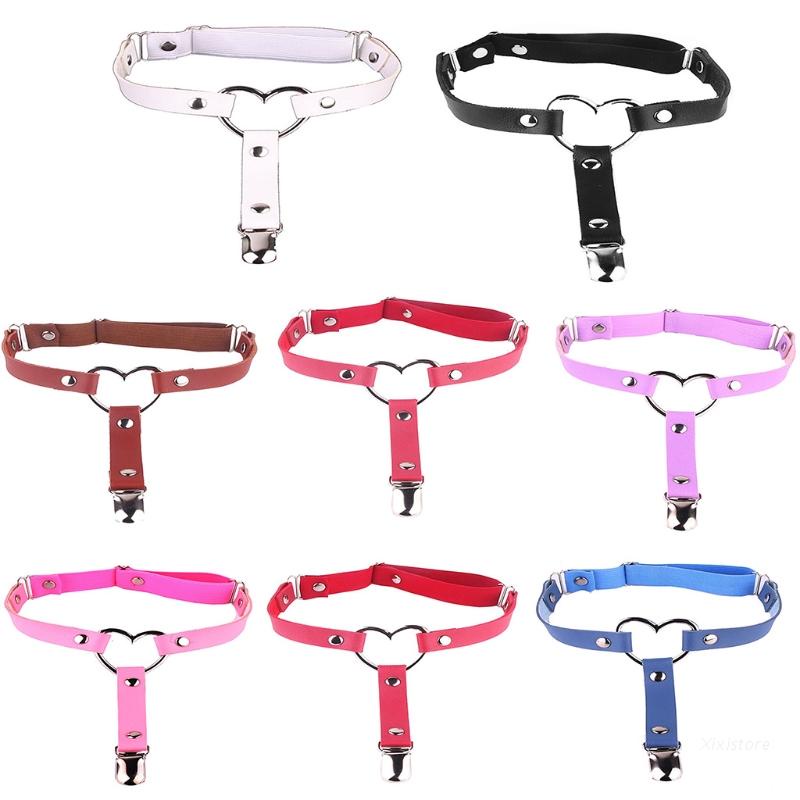 Dây đeo đùi co giãn có thể điều chỉnh có kẹp kim loại phong cách punk gothic gợi cảm