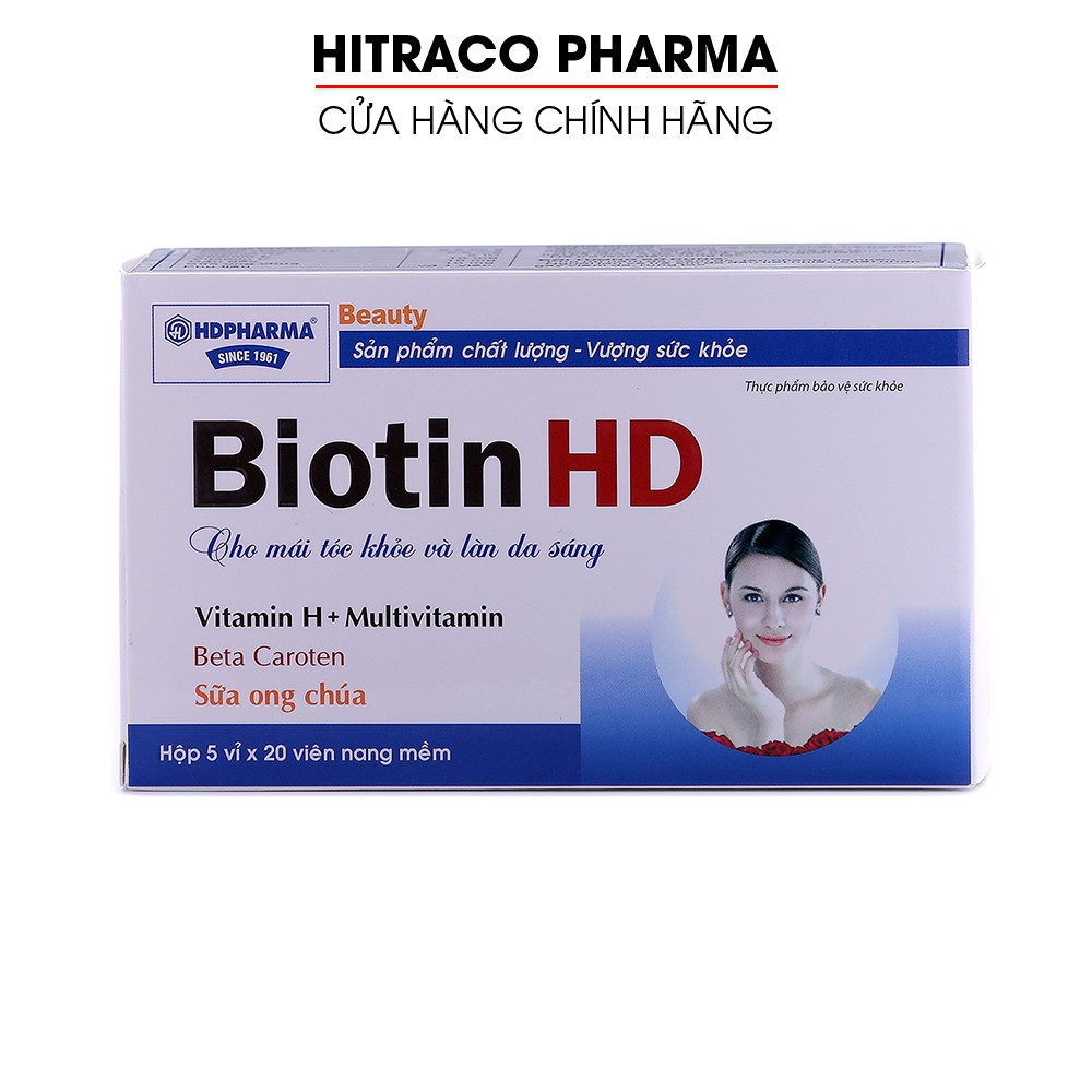 Viên uống Biotin HD cho mái tóc khỏe và làn da sáng - Hộp 100 viên