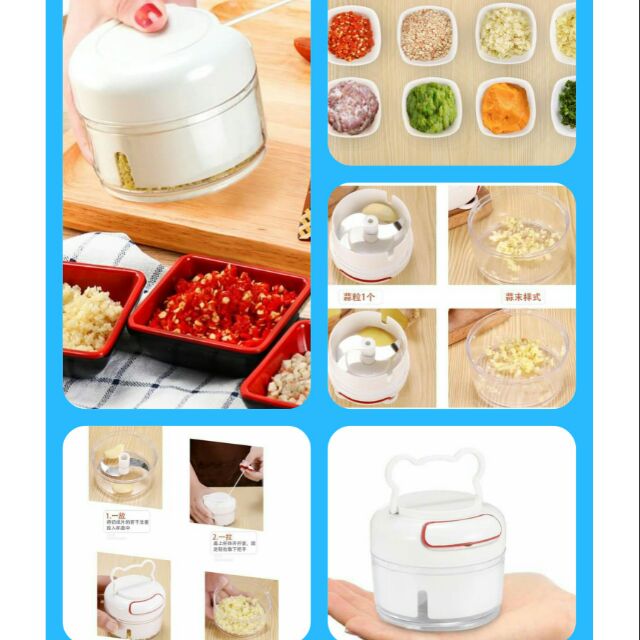 DỤNG CỤ XAY TỎI ỚT Mini Food Chopper  THỰC PHẨM BẰNG TAY🌽🥕🌰🥜🥬🧄