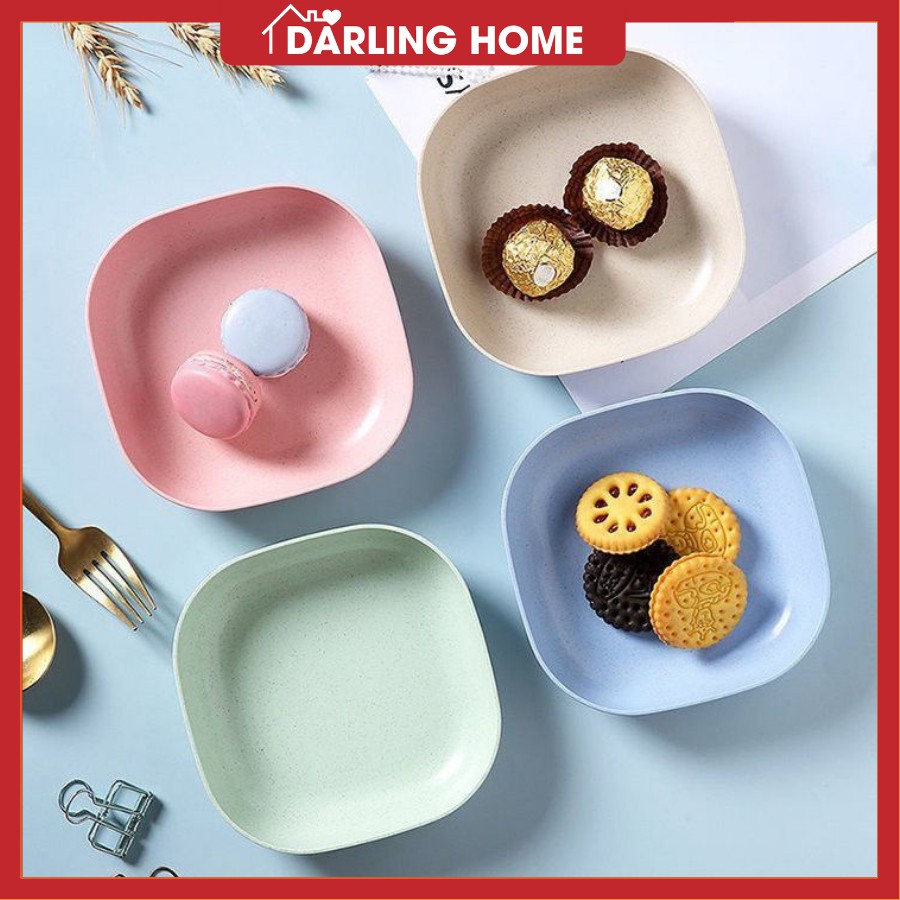 Bộ Chén Dĩa Lúa Mạch Cao Cấp, Dĩa Lúa Mạch set 8 Mon Dễ Thương Darling Home