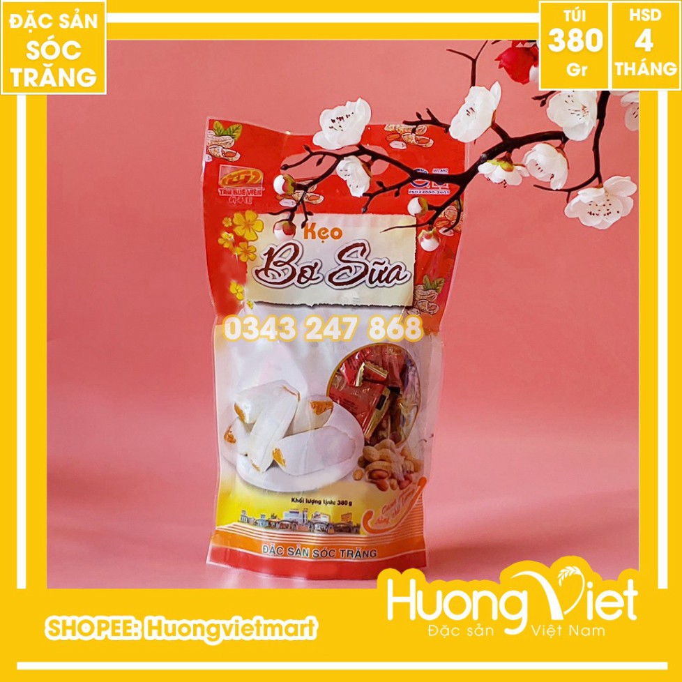 [Kẹo kéo hay kẹo dồi lạc vừng] Kẹo bơ sữa đậu phộng cao cấp Tân Huê Viên 380g