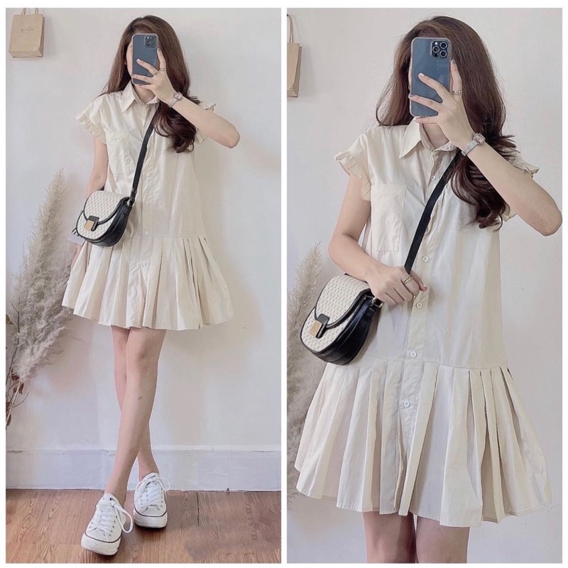 Váy sơmi thiết kế ĐUÔI CÁ phong cách Hàn Quốc (video/sẵn) | BigBuy360 - bigbuy360.vn