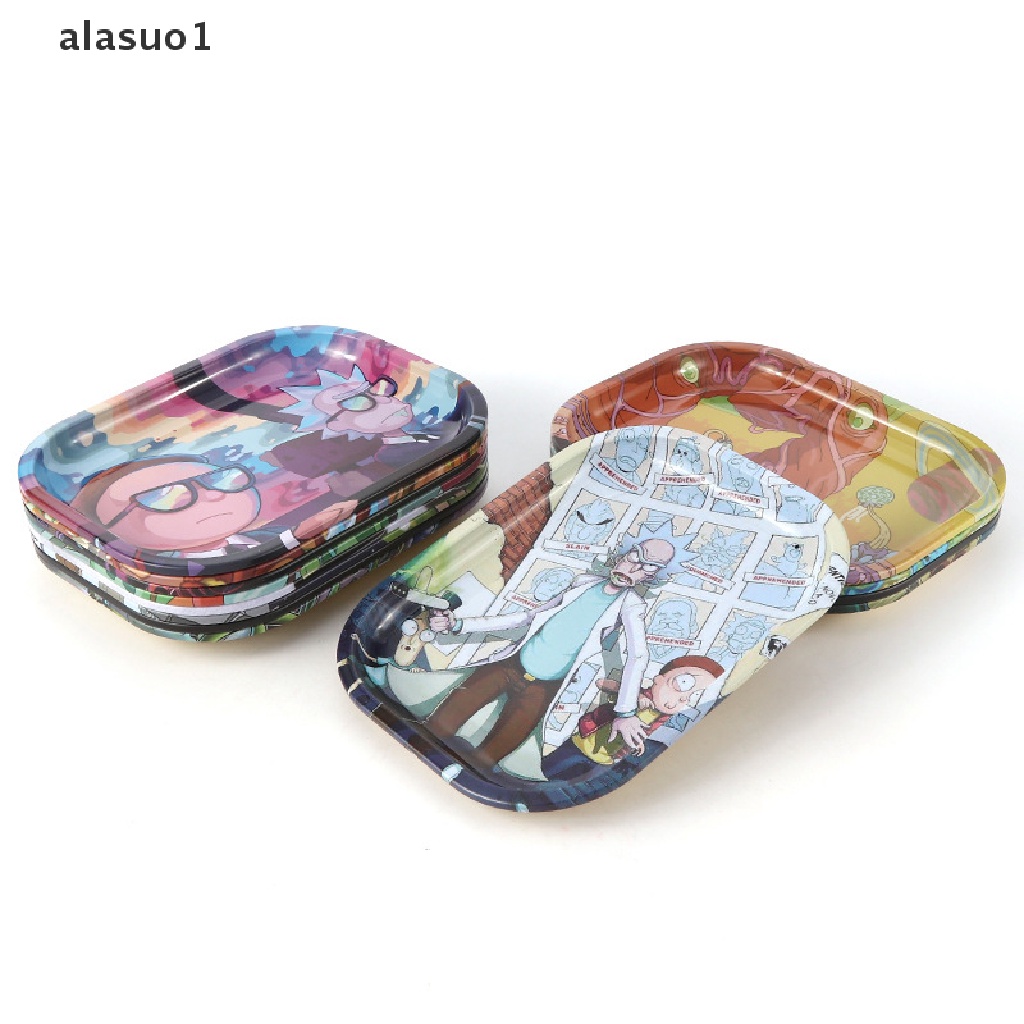 [alasuo1] Khay Đựng Thuốc Lá Cuộn Bằng Kim Loại Mạ Thiếc Hình Hoạt Hình [VN]