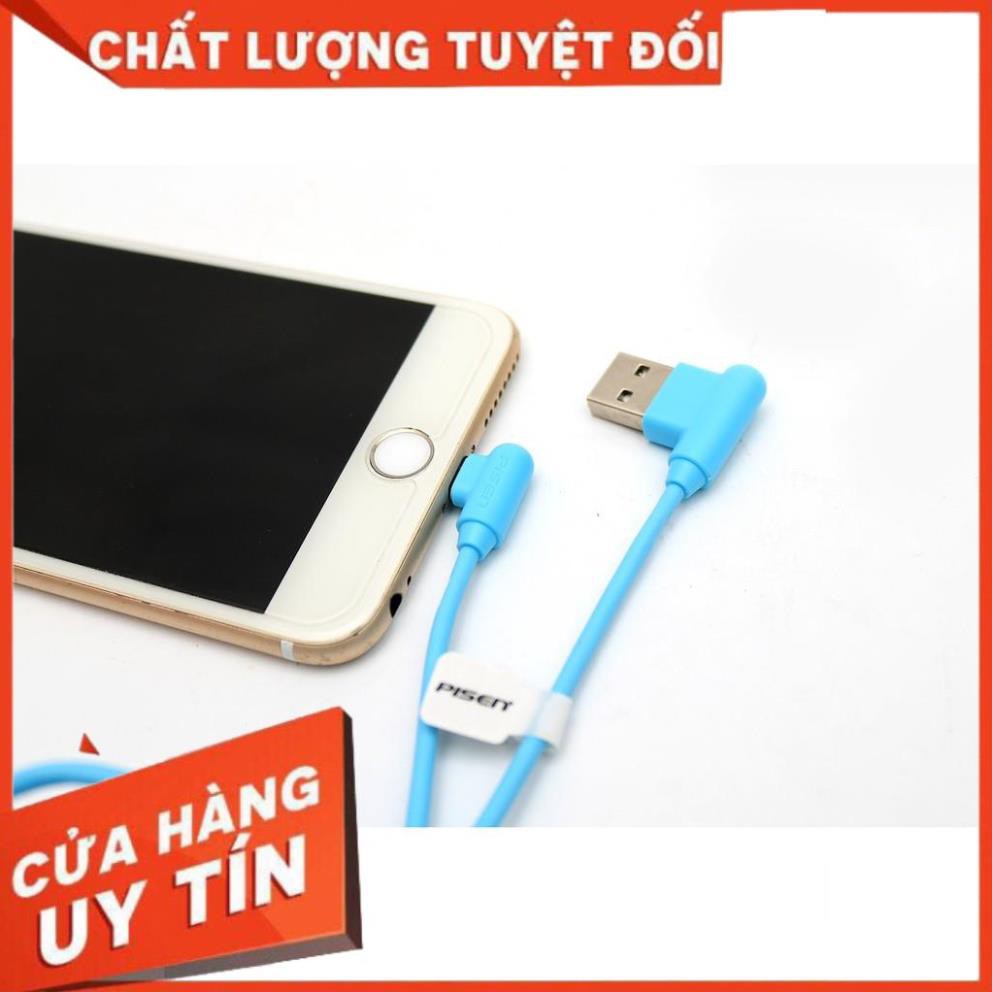 Freeship- Cáp Sạc Pisen Lightning (L-Shape) Chân Vuông 1000mm Hàng Chính Hãng