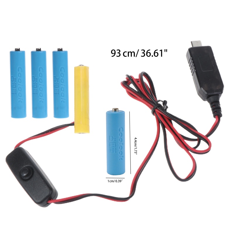 Bộ Chuyển Đổi Nguồn Điện USB C Thay Thế Pin 4 AAA Cho Đèn LED