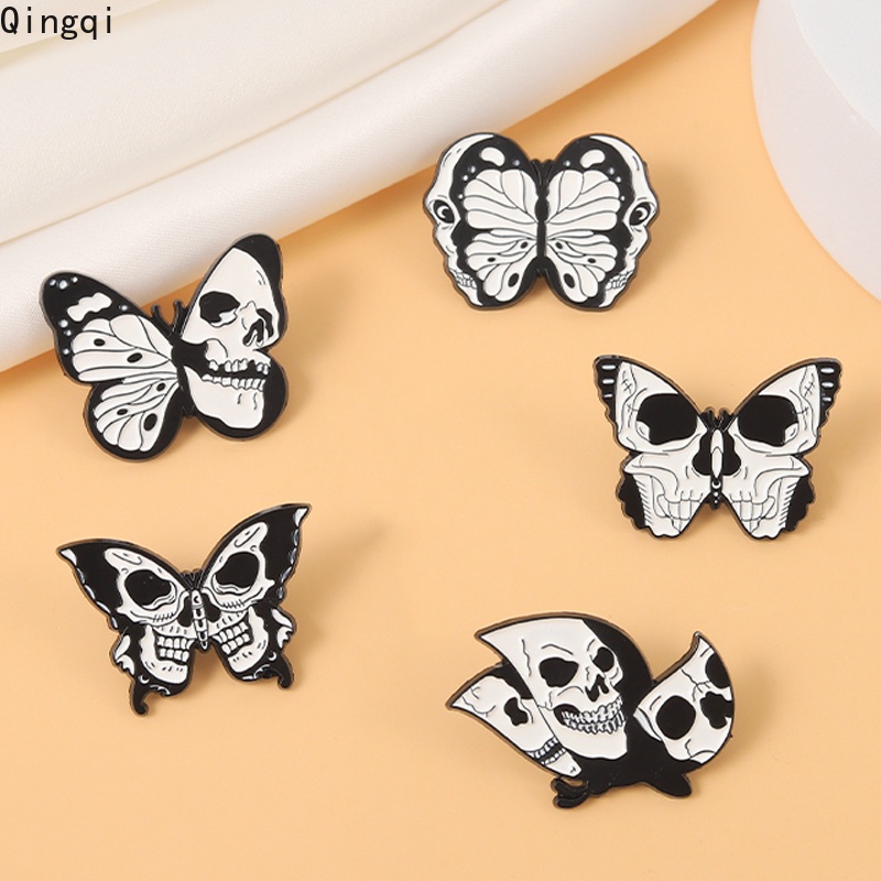 Ghim cài áo Miss Zoe hình đầu lâu thời trang gothic cá tính