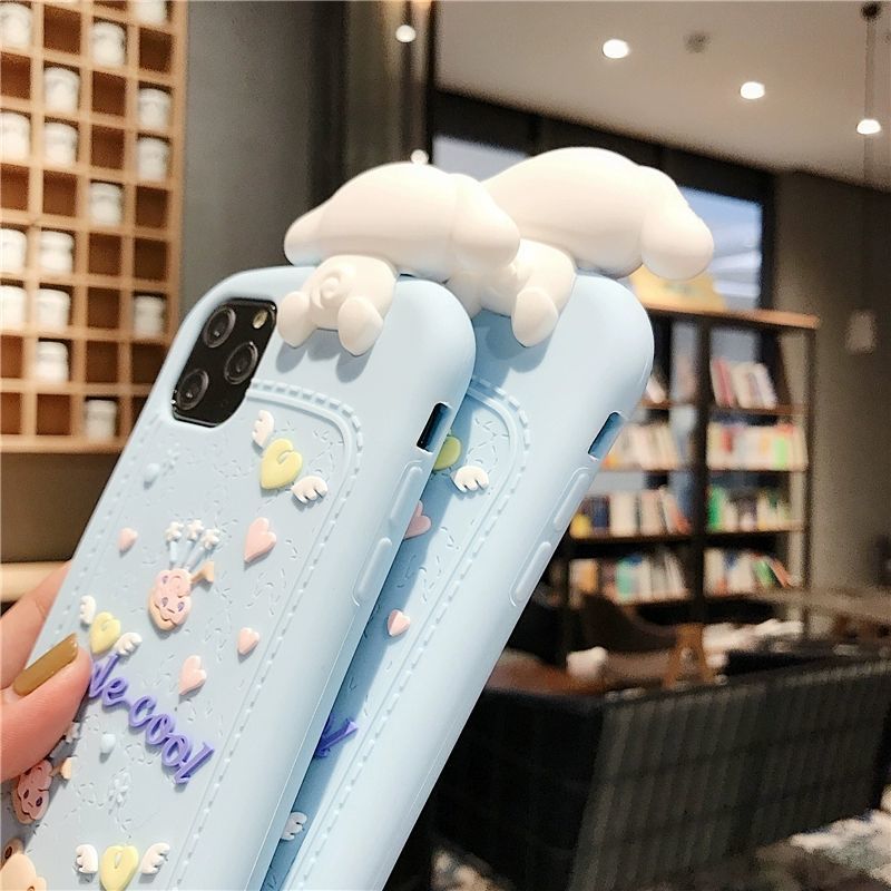 Ốp điện thoại silicon in hình con chó trắng xinh xắn cho Iphone 12promax 11promax 7plus 8 13promax Xs Xr