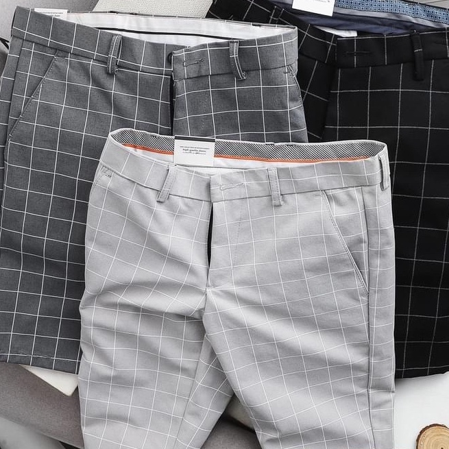 QUẦN SHORT TÂY NAM CARO CAO CẤP PHONG CÁCH HÀN QUỐC( vải co giản)