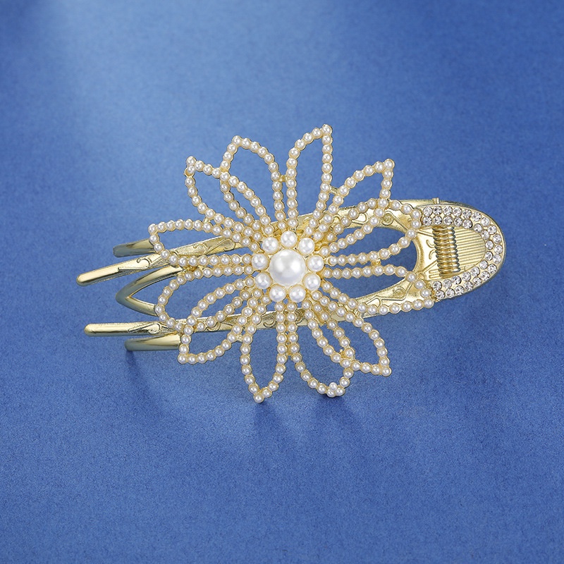 Kẹp Tóc Ba Răng Đính Hạt Ngọc Trai