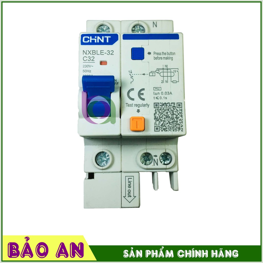 Aptomat chống rò - chống giật CHINT 1P + N, dòng cắt 30mA