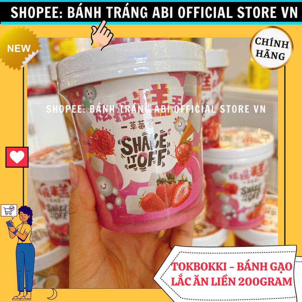 BÁNH GẠO TOKBOKKI LẮC SHAKE OFF MIX 3 VỊ ĂN LIỀNCỐC 140g