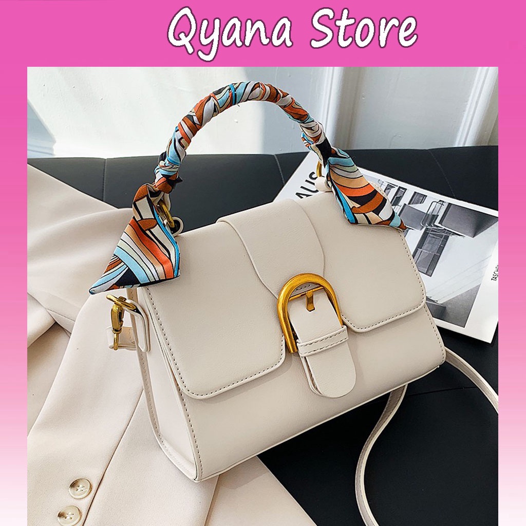 Túi xách nữ cầm tay cao cấp thời trang công sở giá rẻ quai lụa da mịn Qyana Store TX1