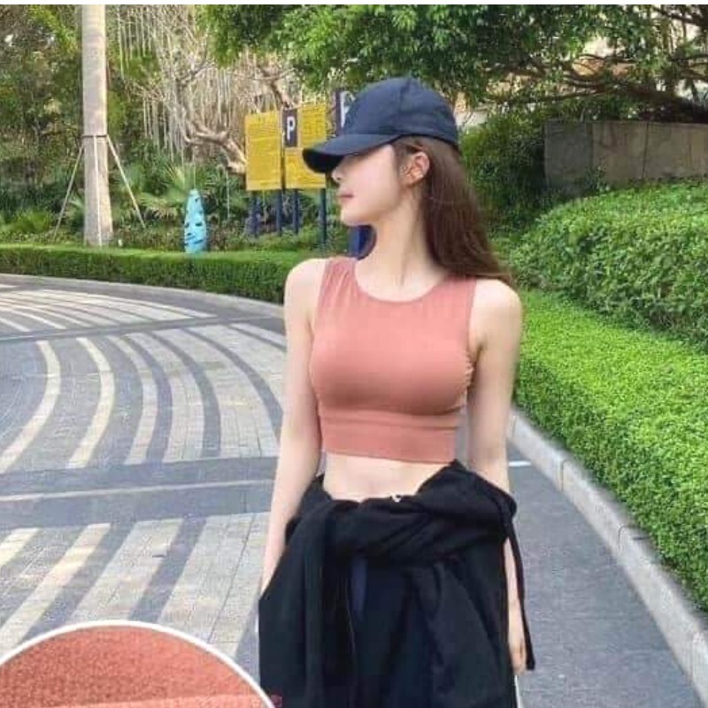 Áo Thun Bra Croptop Tập Thể Thao Hoặc Mix Áo Khoác