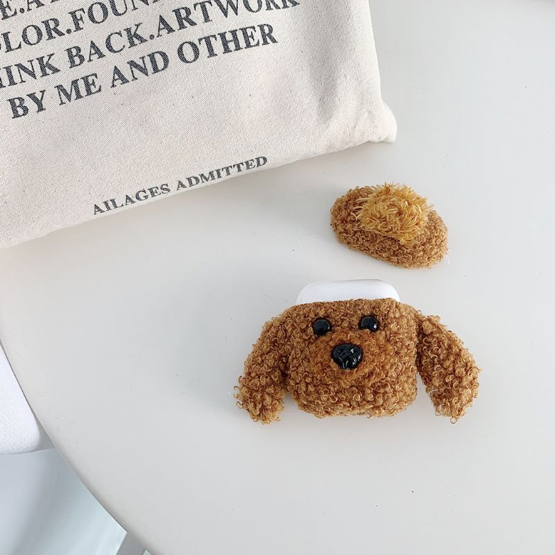 Vỏ Bảo Vệ Hộp Sạc Tai Nghe Bluetooth Không Dây Bằng Vải Bông Teddy Choairpods