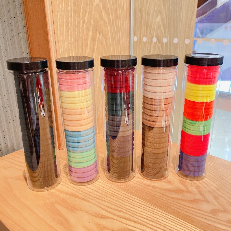 Set 20 Dây Thun Cột Tóc Co Giãn Nhiều Màu Sắc Kiểu Hàn Quốc