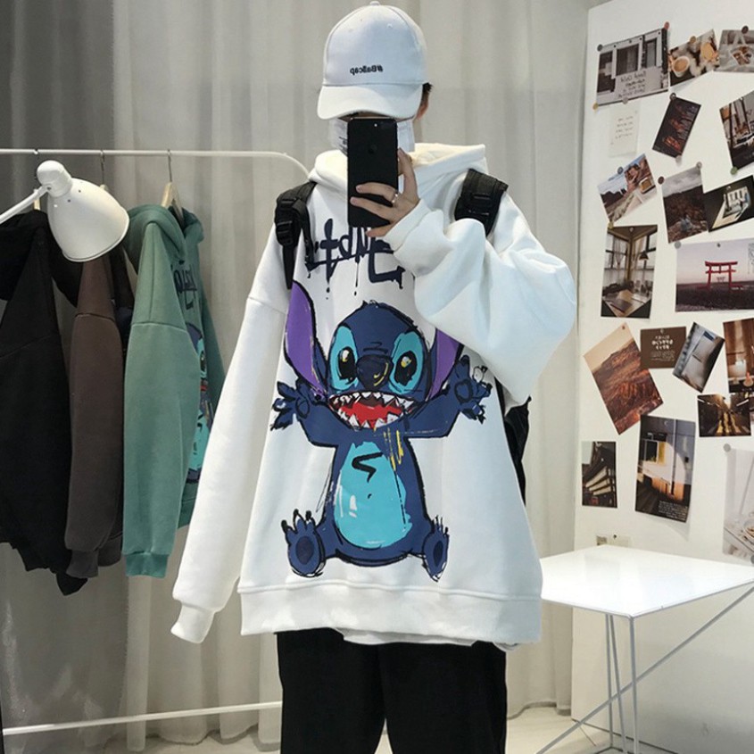 Áo Hoodie Unisex Chuột Stitch chất Liệu Nỉ Bông Xuất Hàn Cao Cấp | BigBuy360 - bigbuy360.vn