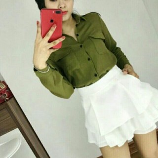 Chân váy tầng-chân váy ngắn-Chân váy tầng dáng xoè