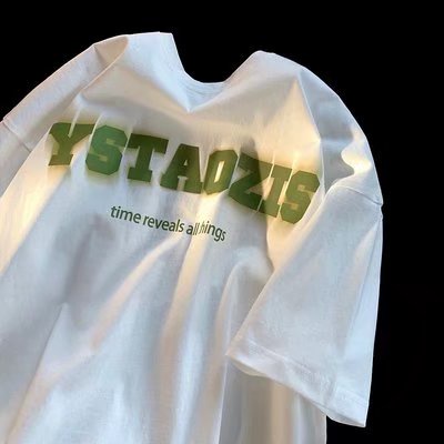 Áo Thun Nam Tay Ngắn Dáng Rộng In Chữ Phong Cách Hàn Quốc Thời Trang Mùa Hè Size M-5XL