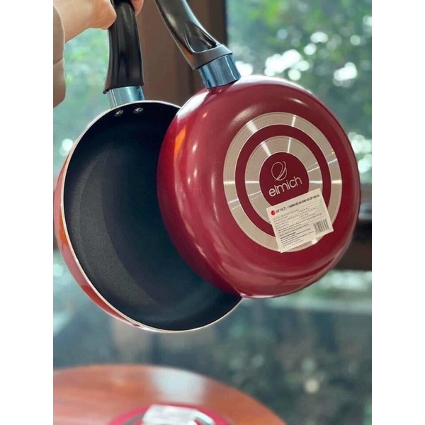 Chảo Chống Dính Thẳng Thành Tròn Elmich EL-4001824LY 24cm - Chảo Hợp Kim Nhôm Chiên Rán Xào