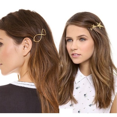 Kẹp tóc hợp kim nhiều kiểu dáng đẹp mắt màu vàng/ bạc xinh xắn