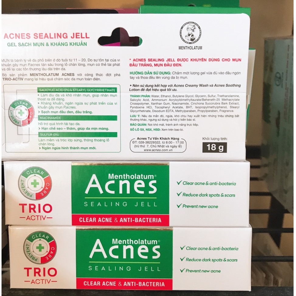 Gel ngừa mụn kháng khuẩn Acnes Sealing Jell (TRIO ACTIV) 18g