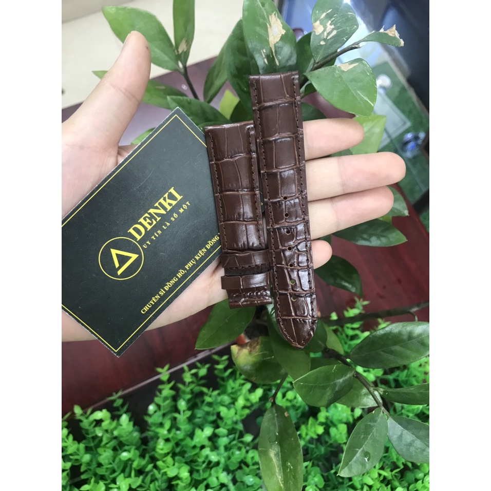 Dây đồng hồ da Tissot  size 19,20,21,22mm Không khóa có dập vân logo