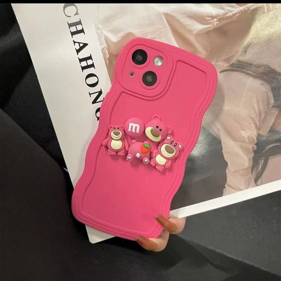 Ốp Điện Thoại Họa Tiết Gấu / Dâu Tây Gắn Dây Đeo Cho iPhone 13 Pro 13 Pro Max 12 Max 13 13 mini SE 2020 X 8 Plus, iPhone 6s Plus