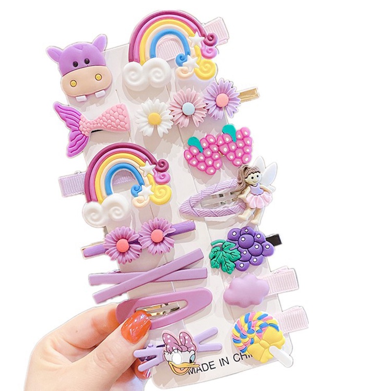 Set 14 kẹp tóc phong cách Hàn Quốc dễ thương cho bé gái