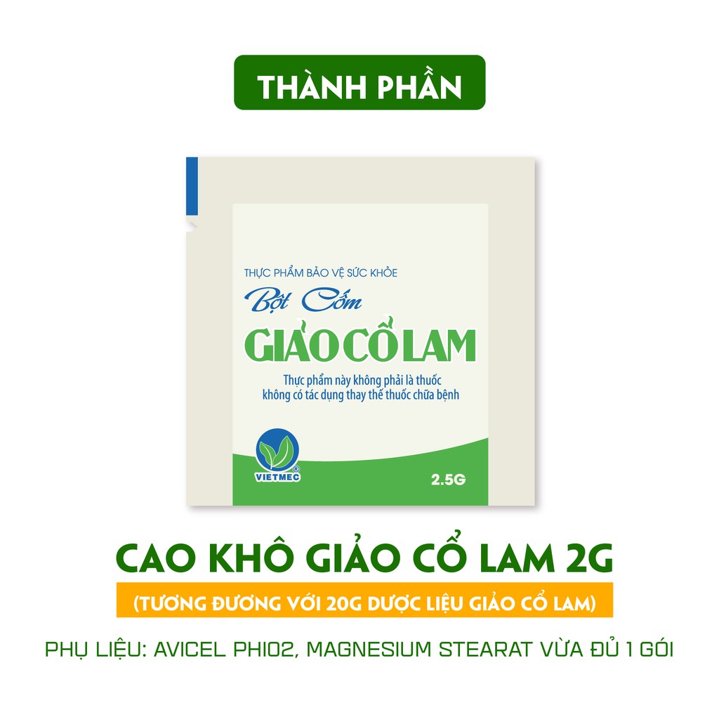 Gói lẻ Trà Thảo Dược Bột Cốm Giảo Cổ Lam - Thực Phẩm Bảo Vệ Sức Khoẻ - Hỗ Trợ Giảm Mỡ Máu, Giảm Đường và Cholesterol Máu | BigBuy360 - bigbuy360.vn