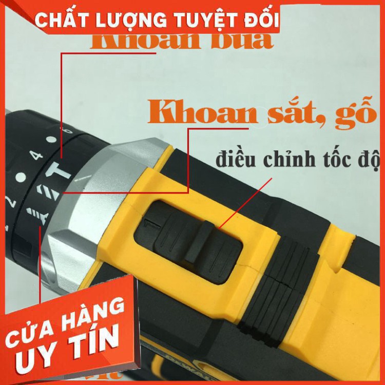 Máy khoan pin Dewalt 26V 3 Chức Năng Máy 2 PIN kèm 24 Phụ Kiện