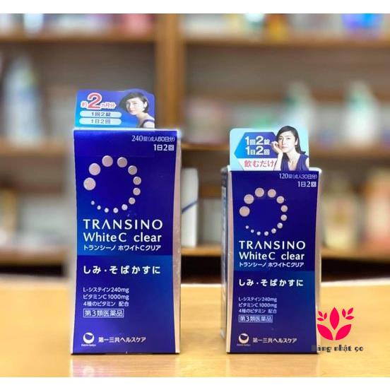 Viên Uống Trắng Da Transino White C Clear Nhật Bản 120/240 viên Chuẩn Nhật