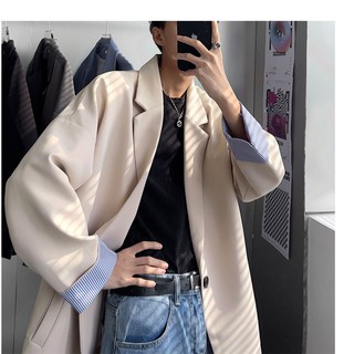 Áo blazer nam, Áo vest form rộng phối cổ tay sành điệu Hàn Quốc Thời trang nam HERO- BZ12