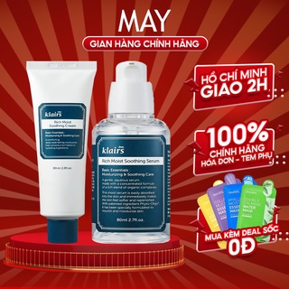 Bộ Kem Dưỡng và Tinh Chất Dear Klairs Rich Moist Soothing Cấp Ẩm, Làm Dịu Da(Serum 80ml + Kem 80ml)