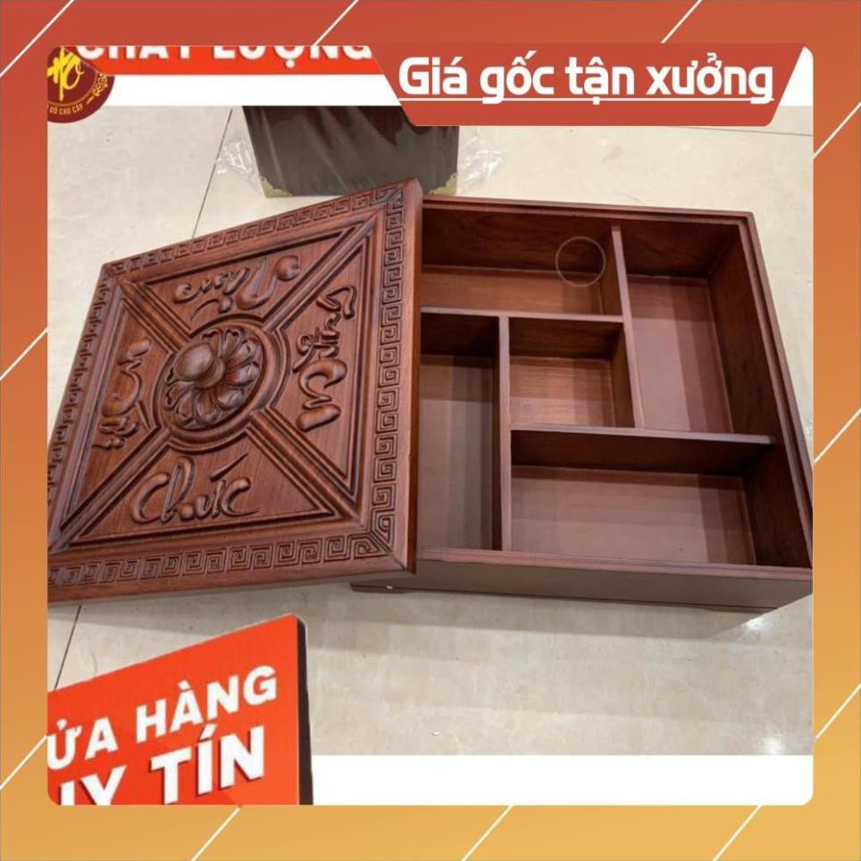 [HÀNG CAO CẤP ] Khay Đựng Bánh Kẹo Ngày Tết bằng Gỗ Hương 5 Ngăn - Mẫu Mới Nhất Tết 2021 - Ảnh thật 100%