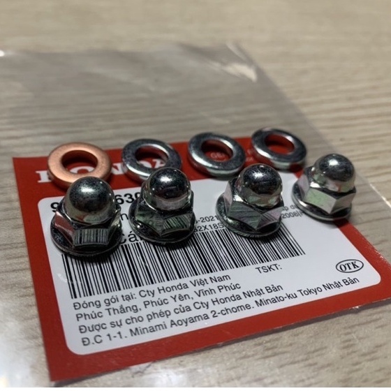 Bộ 4 ốc chụp & Long đen đầu bò |Chính Hãng Honda|